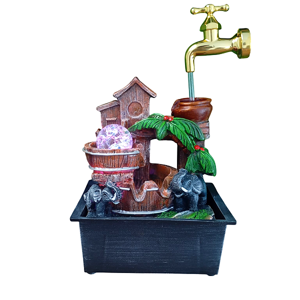 Fonte de Água em Resina - Casa Com Torneira M 25029