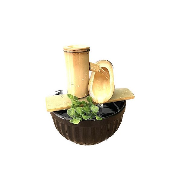 Fonte de Água em Cerâmica Redonda - Preta