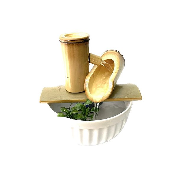 Fonte de Água em Cerâmica Redonda - Branca