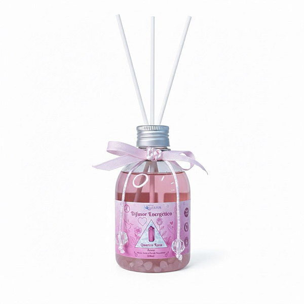 Difusor de Varetas Energético com Quartzo Rosa - 250ml