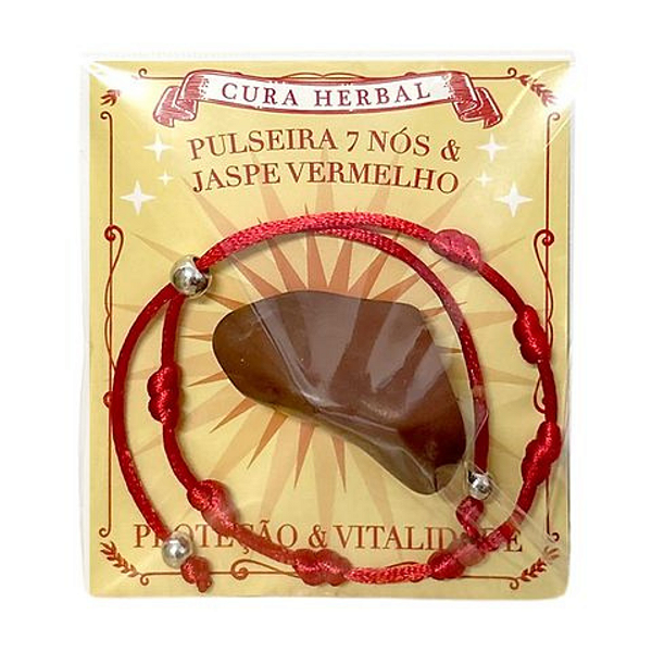 Pulseira 7 Nós e Jaspe Vermelho Cura Herbal