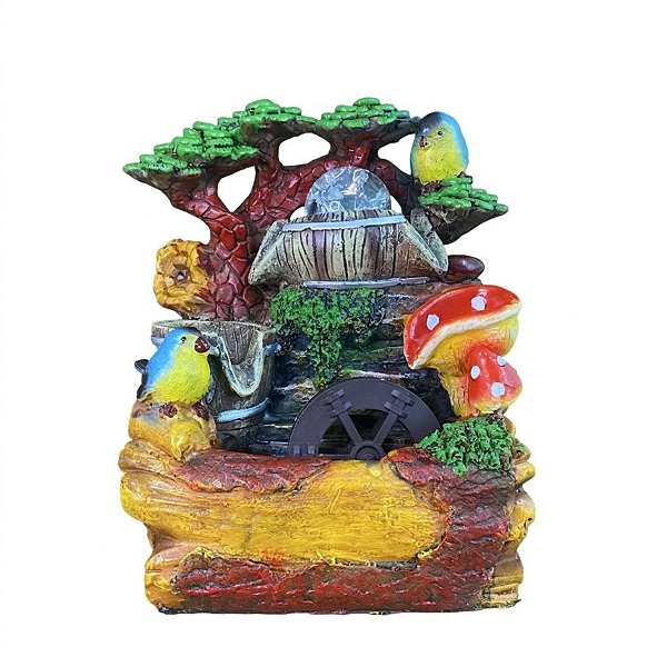 Fonte de Água em Resina Pássaros Azuis M - 26084