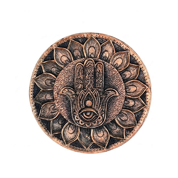 Incensário Mão Hansá Redondo em Resina - Rose