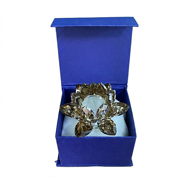 Flor de Lótus Cristal Dourada