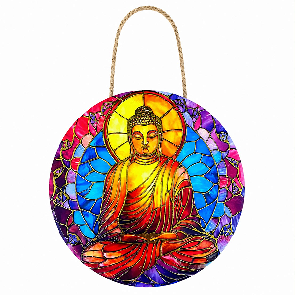 Enfeite de Parede Buda Vitral - Colorido Modelo D