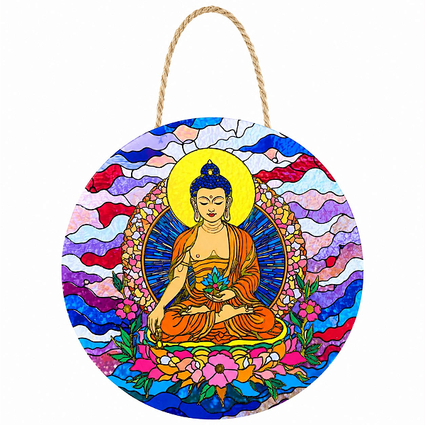 Enfeite de Parede Buda Vitral - Colorido Modelo A