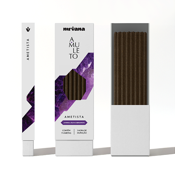 Incenso Nirvana Natural Vareta Linha Amuleto - Ametista