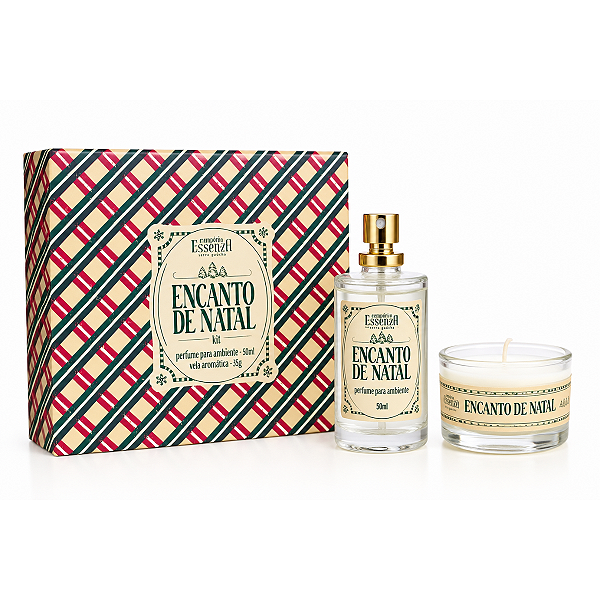 Kit Encanto De Natal Perfume De Ambiente e Vela Aromática