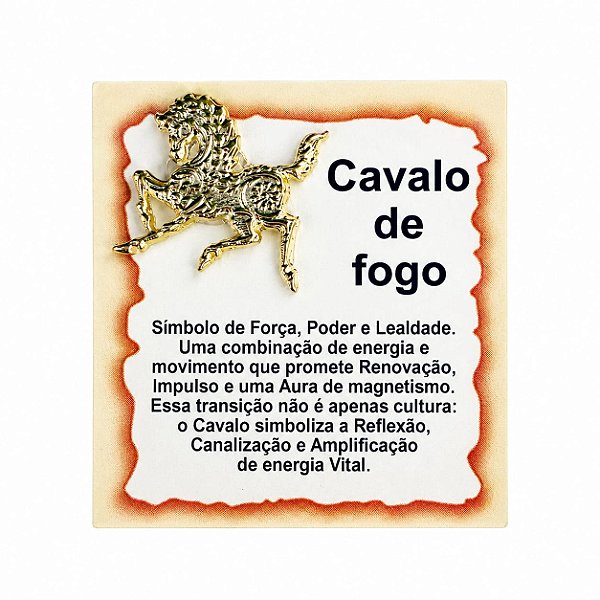 Amuleto de Metal Cavalo de Fogo