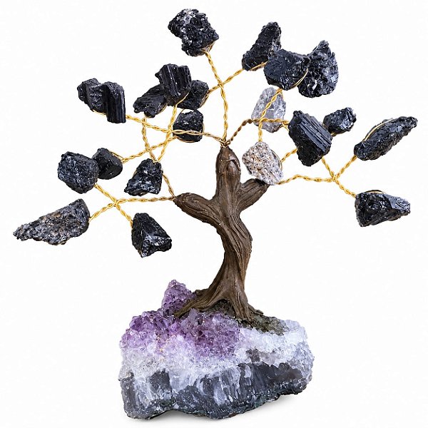Árvore Pedra Turmalina 7 Galhos 12 cm
