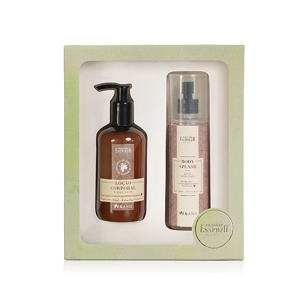 Kit Uva Vegana com Loção Hidratante Corporal 250ml + Body Splash 200ml + Caixa Presente