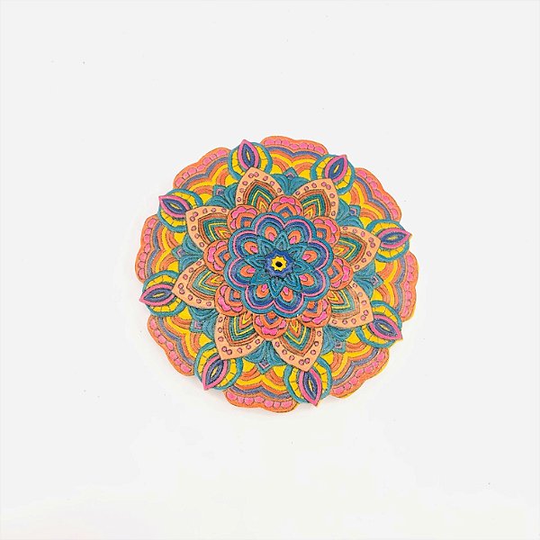 Incensário Flor de Mandala Lótus Roxo/Rosa/Amarelo/Azul - Resina