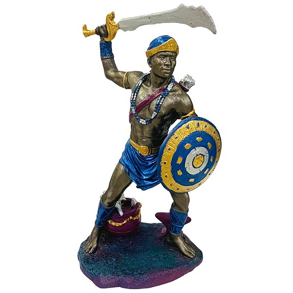 Estátua Resina Orixás - Ogum com 24cm