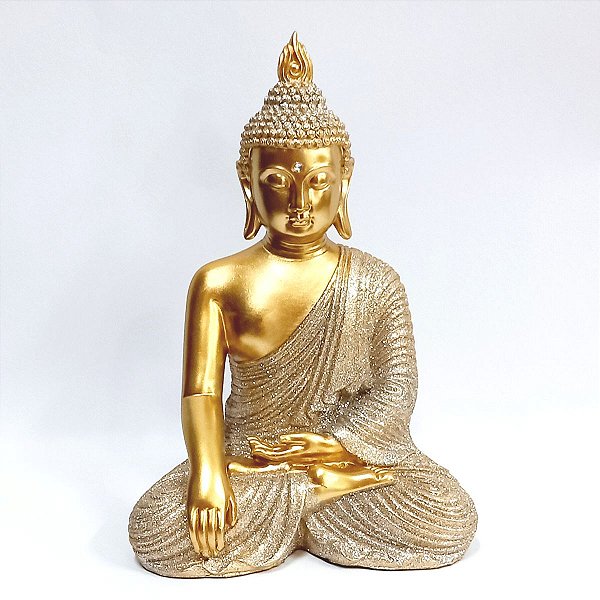 Estátua Buda Brilho Meditando 26cm