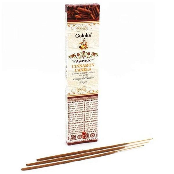 Incenso Goloka Cinnamoon Canela Ayurvedic Vareta