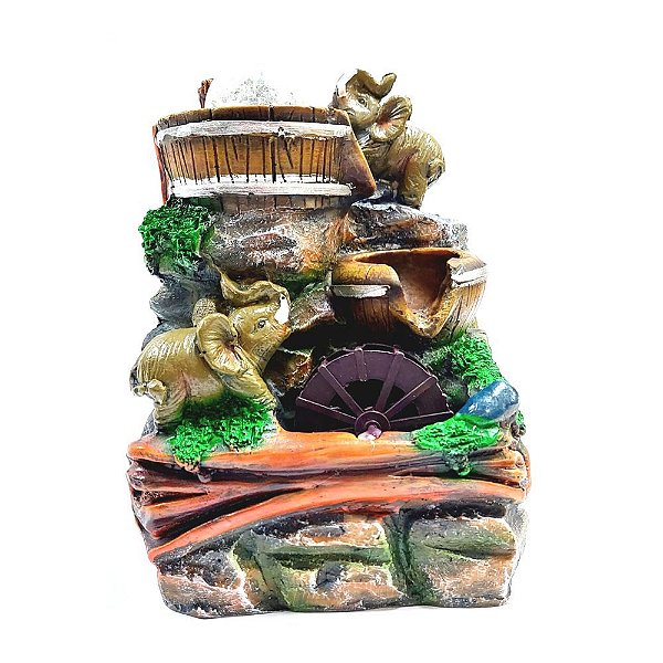 Fonte de Água em Resina Elefante Com Roda e Com Bola 3Q - P