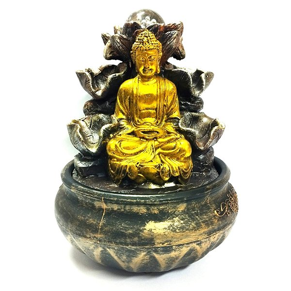 Fonte de Água em Resina P - Monge Sabedoria 4Q C/ Bola