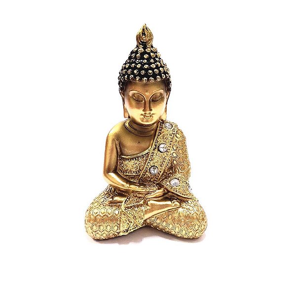 Estátua Buda Sabedoria Sem Brilho - 14cm