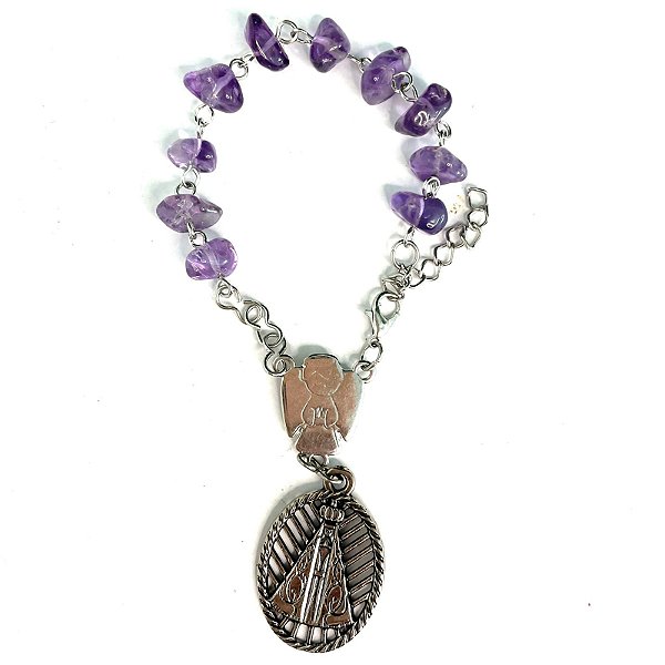 Mini Terço em Pedra Natural Modelos Variados - Ametista