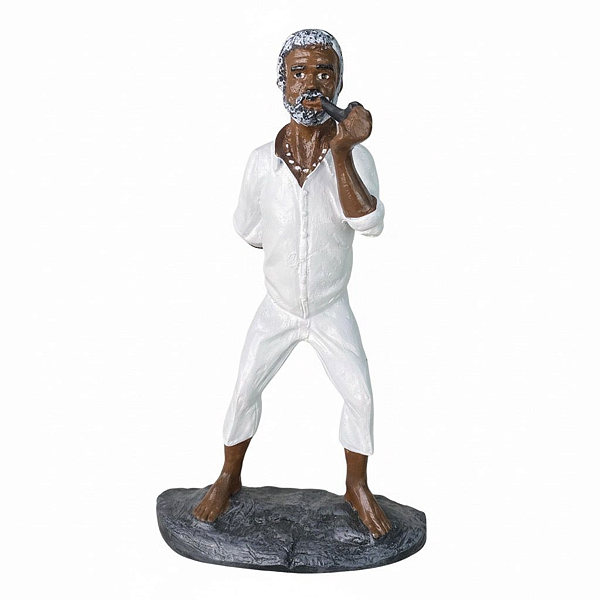 Estátua Resina Orixás - Preto Velho com 23cm