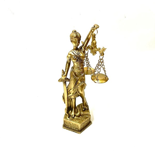 Deusa da Justiça Dourada sem Brilho - 14 cm