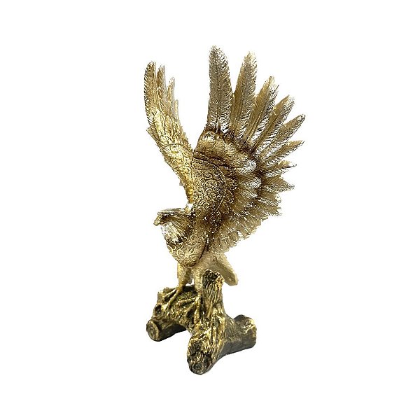 Águia Dourada em Resina - 22 cm