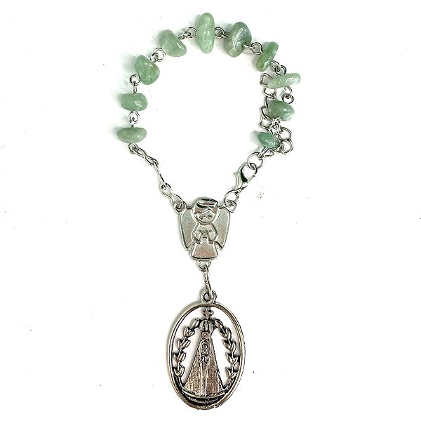 Mini Terço em Pedra Natural Modelos Variados - Quartzo Verde