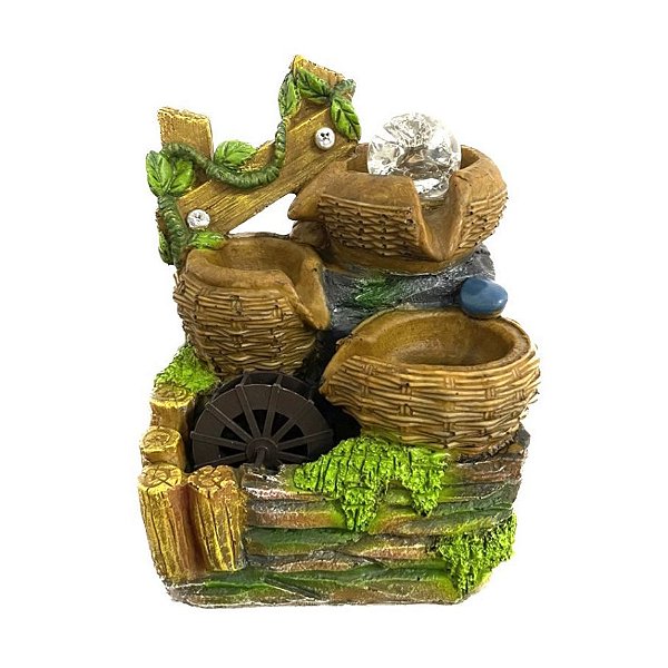 Fonte de Água em Resina Cestos 3 quedas - P