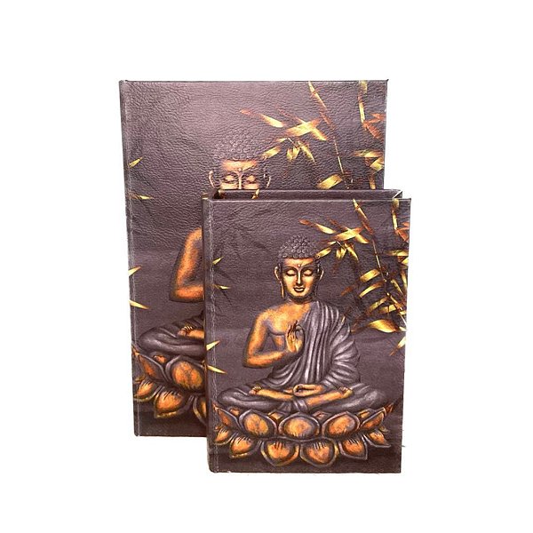 Caixa Decorativa em Madeira Formato de Livro - Buda 7