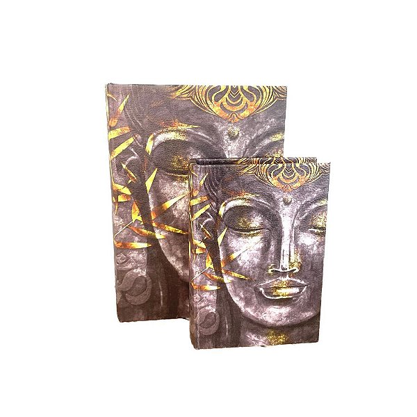 Caixa Decorativa em Madeira Formato de Livro - Buda 3