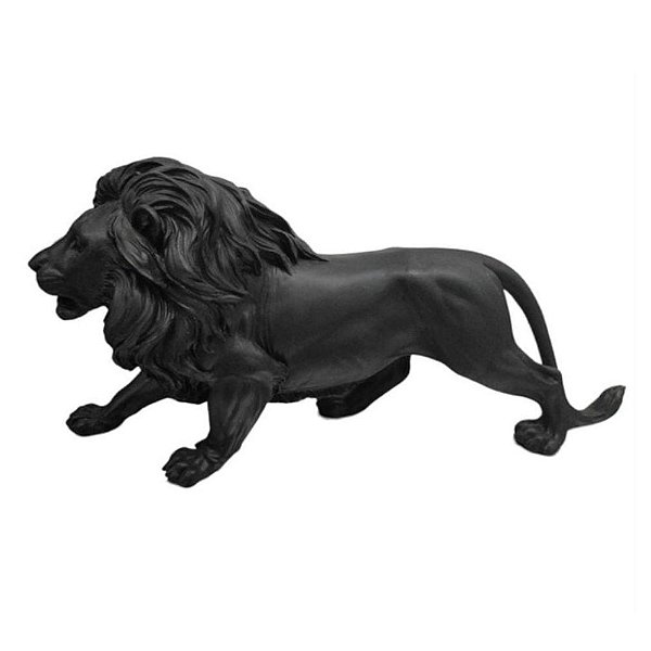 Enfeite Leão em Resina - Preto 40cm