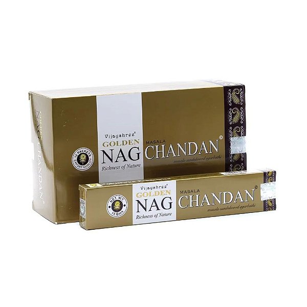 Incenso Nag Golden Vareta - Chandan Box com 12 Unidades