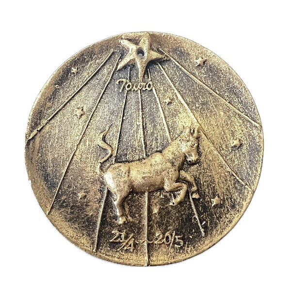 Incensário em Resina Dourado Signo de Touro
