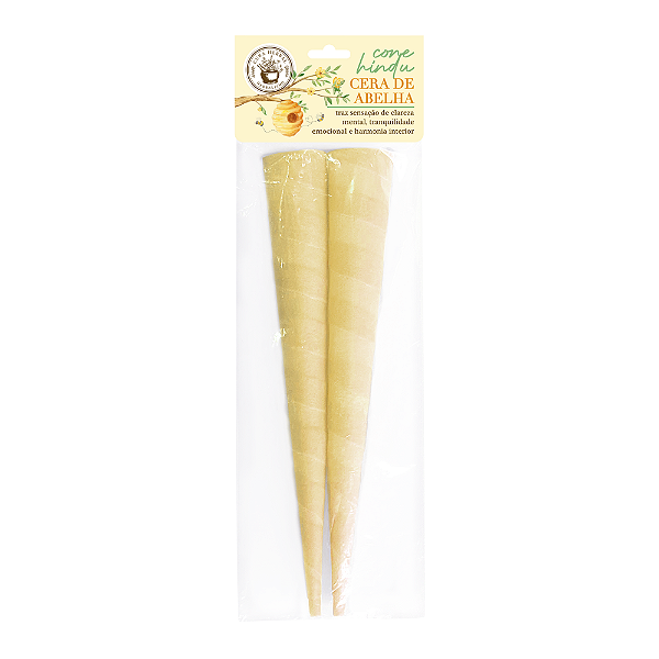 Cone Hindu Cura Herbal - Pura Cera de Abelha 2un