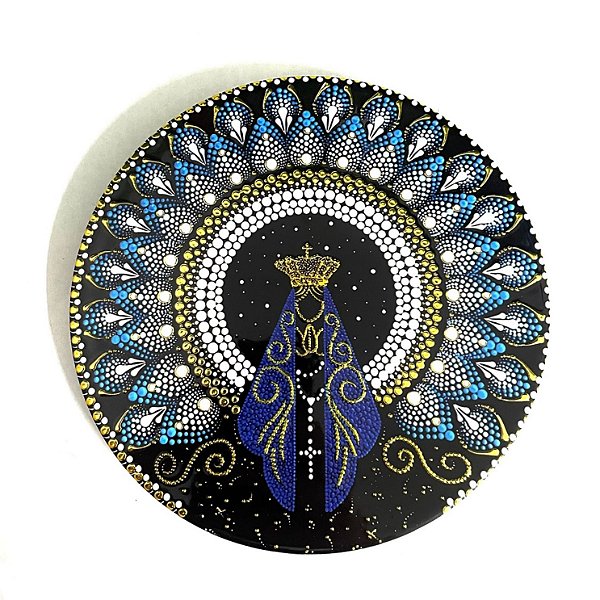 Enfeite de Parede Nossa Senhora Aparecida - Preto e Azul