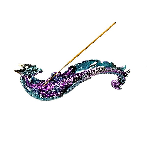Incensário Vareta Dragão Roxo e Azul