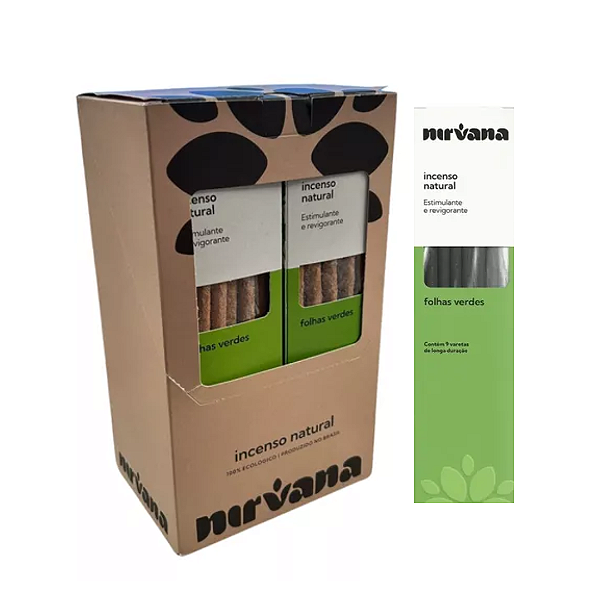 Box Incenso Nirvana Natural Vareta - Folhas Verde