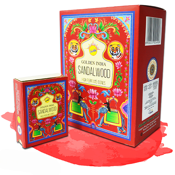 Box Incenso Cascata Golden India - Sandalwood