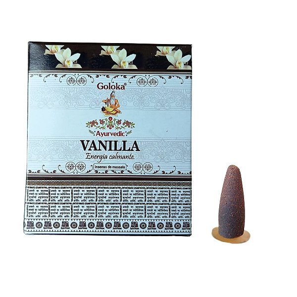 Incenso Goloka Cone Cascata Vanilla