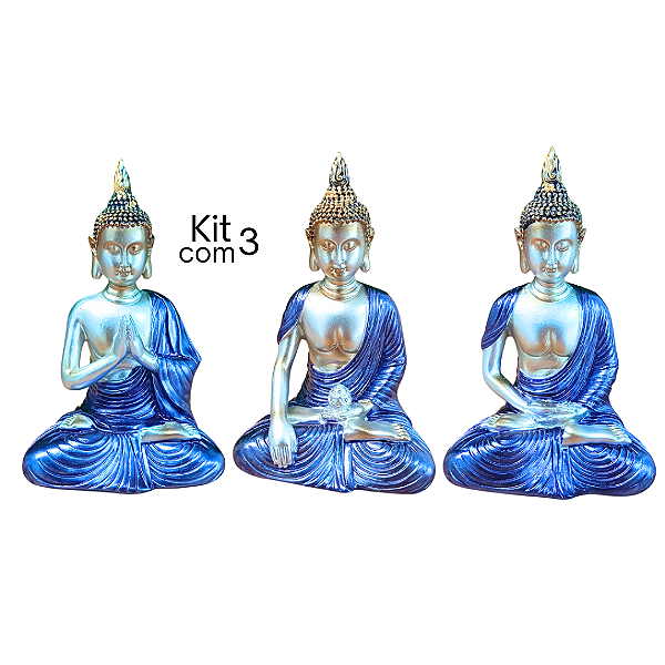 Trio de Budas - Azul 3 Modelos