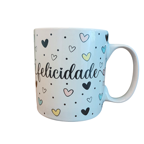 Caneca Porcelana 320 ml - Felicidade