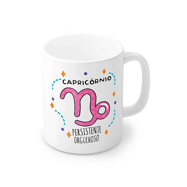 Caneca Porcelana Capricórnio 320 ml - Persistente