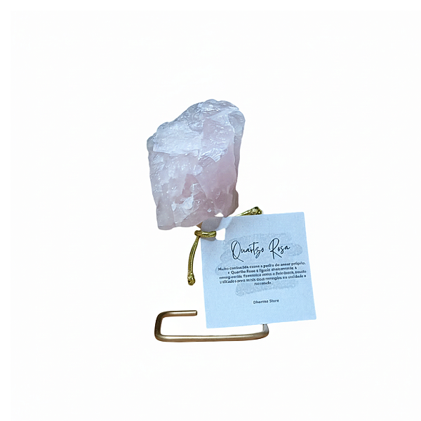 Pedra na Base Quartzo Rosa - 11cm