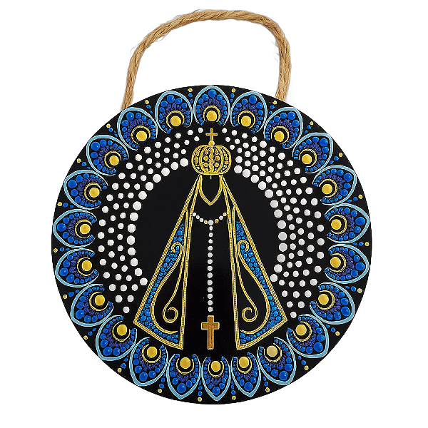 Enfeite de Parede Nossa Senhora Aparecida - Oração Bolinha Branca C