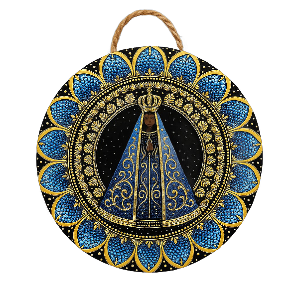 Enfeite de Parede Nossa Senhora Aparecida - Estrelar Amarelo e Azul