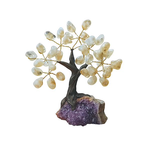 Árvore Pedra Citrino 7 Galhos - 15cm