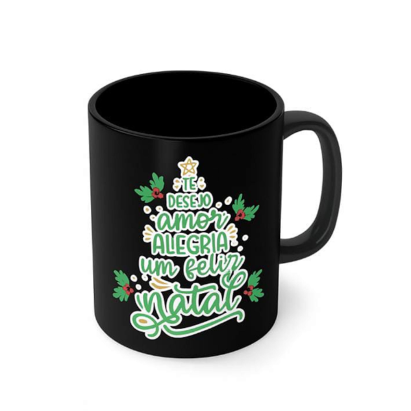 Caneca Porcelana 320 ml - Te Desejo Amor e Alegria P