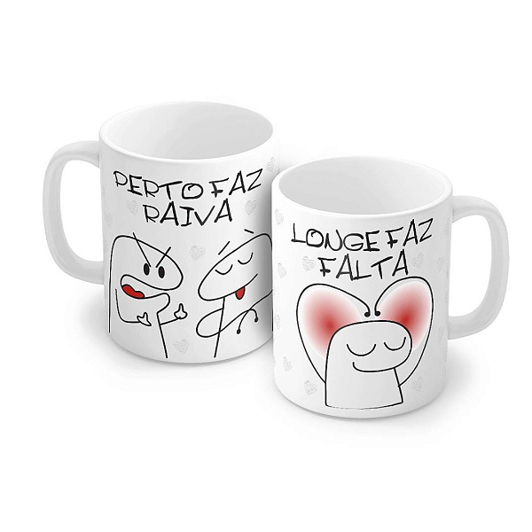 Caneca Porcelana 320 ml - Longe Faz Falta