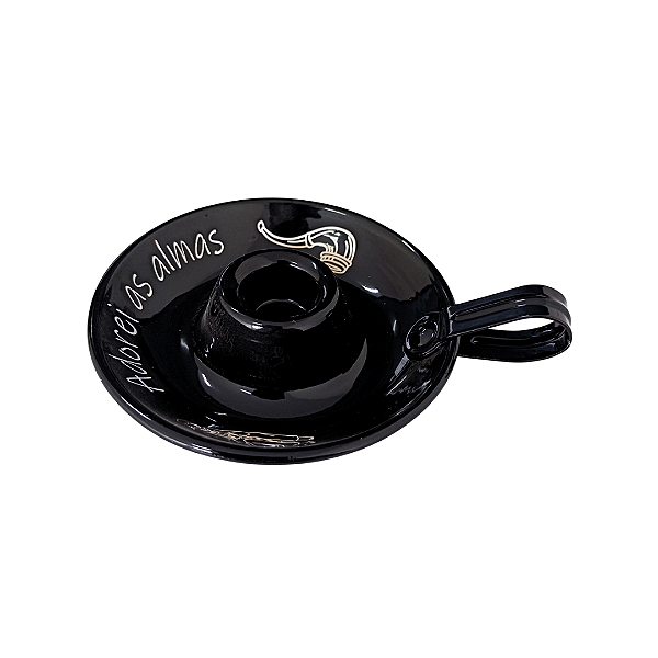 Castiçal Porta Vela Orixá 1 Vela - Preto Velho Preto (Adorei as almas)