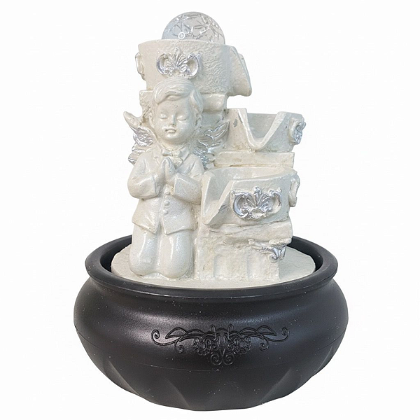 Fonte de Água em Resina Menino 3 Quedas